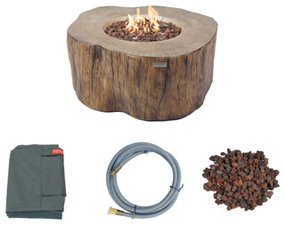 Manchester Redwood Concrete Natural Gas Fire Table by Elementi Fire