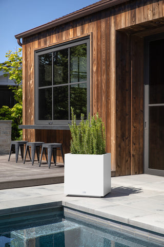 Veradek Block Series Cube Planter, White, Medium
