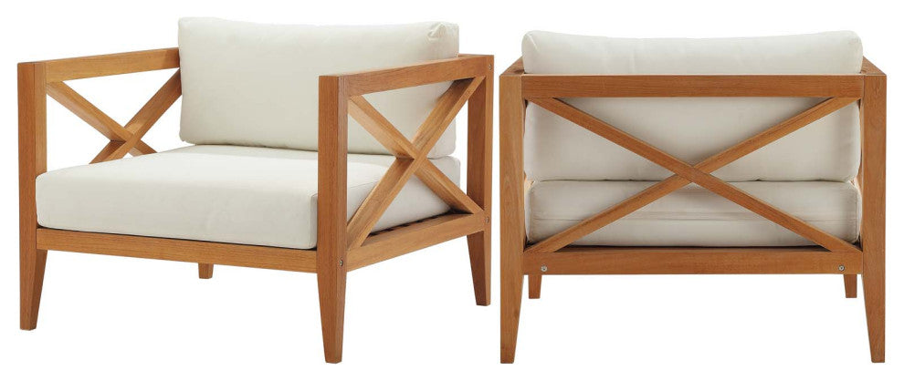 Northlake Outdoor Patio Premium Grade A Teak Wood Armchair Set of 2