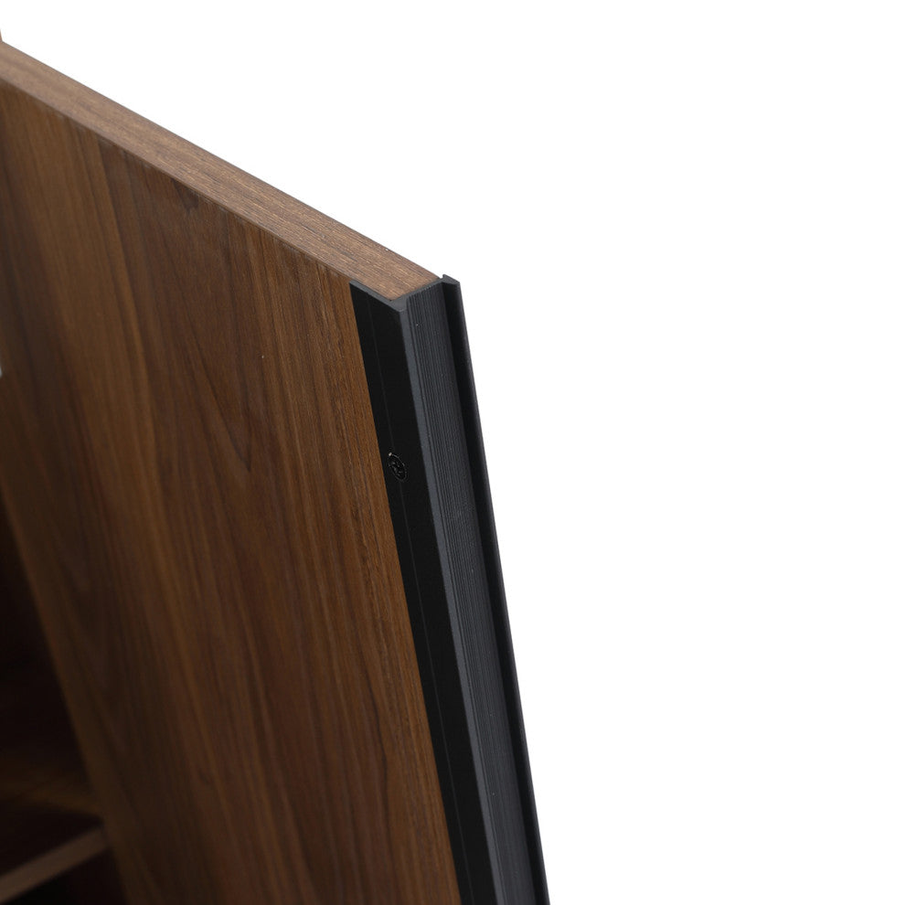 Single Vanity, Brown Walnut Finish With Solid Surface Resin White Sink, 30"