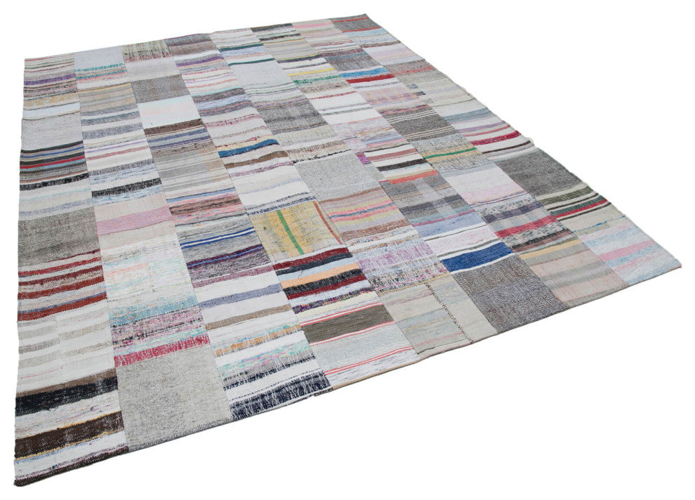 Rug N Carpet - Handmade Turkish 8' 2'' x 9' 11'' Vintage Patchwork Kilim Rug
