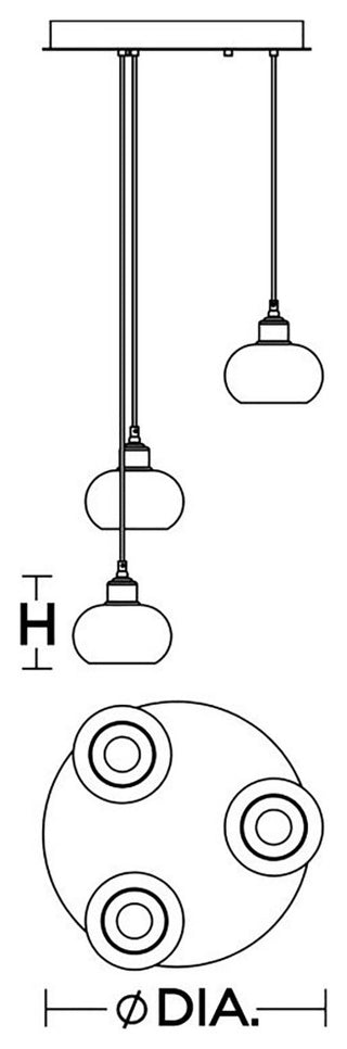 Laney 3 Light Round Pendant, Medium Base 120V Satin Nickel