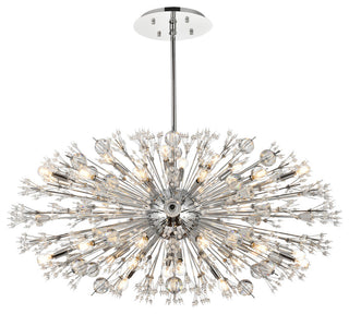 Victor 48" Crystal Starburst Oval Pendant, Chrome