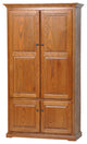 Double Wide Oak Kitchen Pantry, Medium Oak