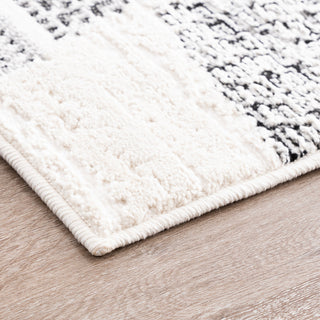 Henry Contemporary High-Low Modern Geometric Gray Indoor Area Rug, 5' x 7'