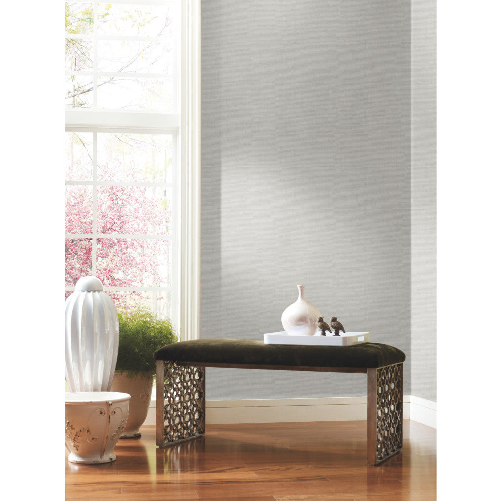 Dark Gray Textile Sisal Grasscloth Wallpaper