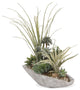 Artificial Succulents Arrangement in Cement Boat Pot
