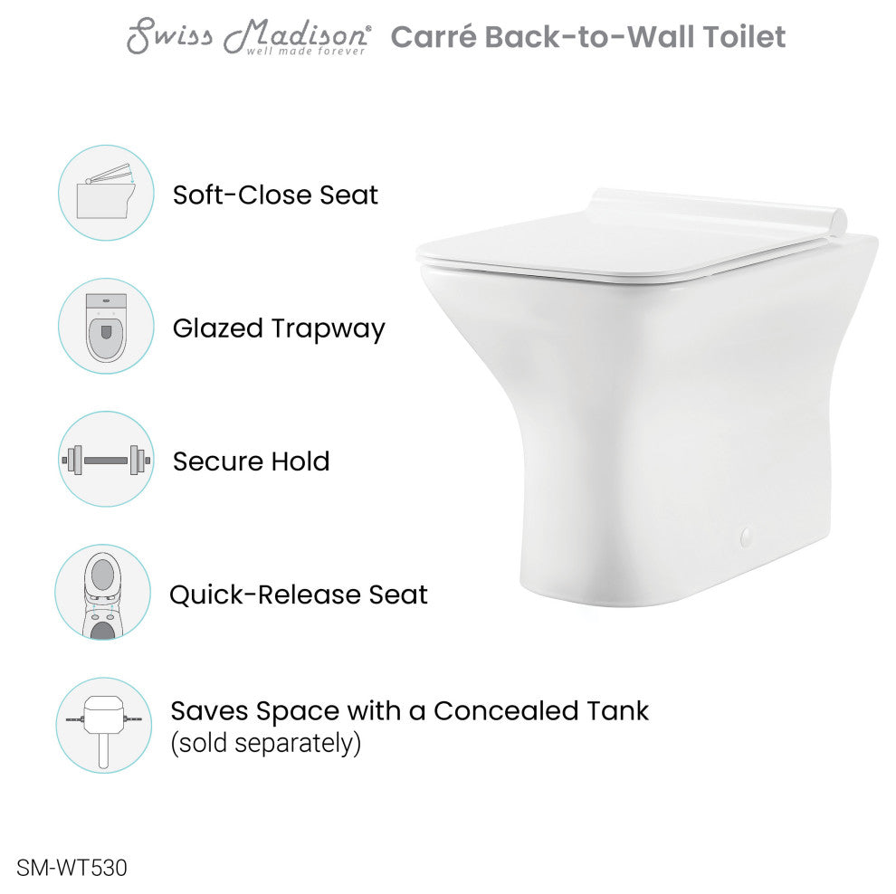 Carre Back-To-Wall Square Toilet Bowl