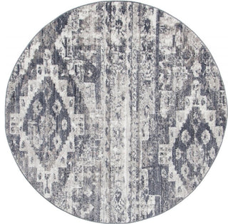 Southwestern/Lodge Boheme 5' Round Smoke Area Rug