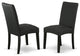 Parson Chair With Black Finish Leg And Linen Fabric- Black Color - Set Of 2