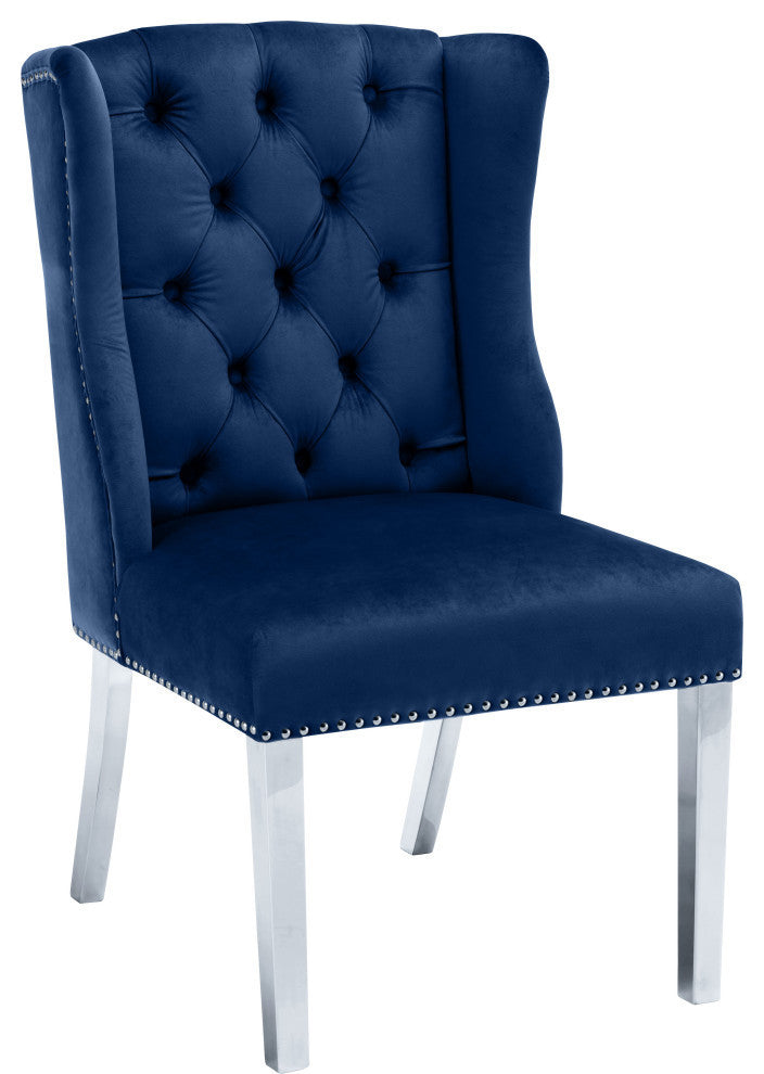 Suri Velvet Upholstered Dining Chair, Navy