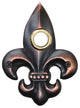 Brass Small Fleur De Lis Doorbell in 4 Finishes, Oil Rubbed Bronze