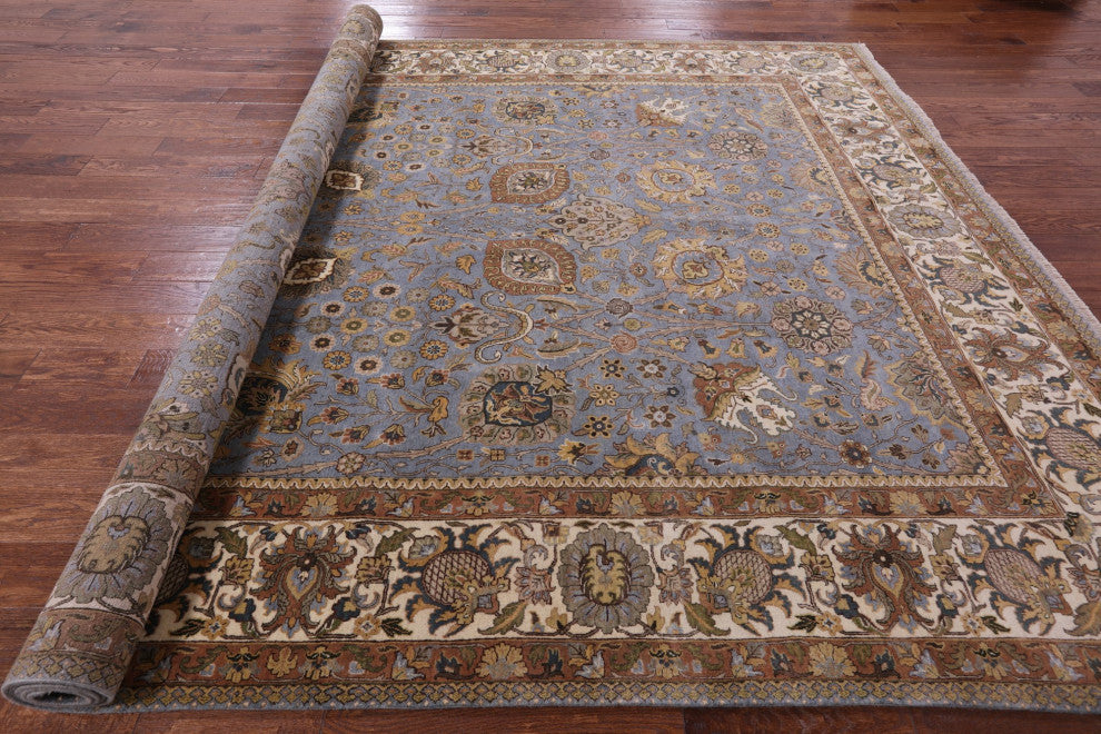 Hand-Knotted Persian Tabriz Wool Rug 8' 9" X 11' 9" Q6154