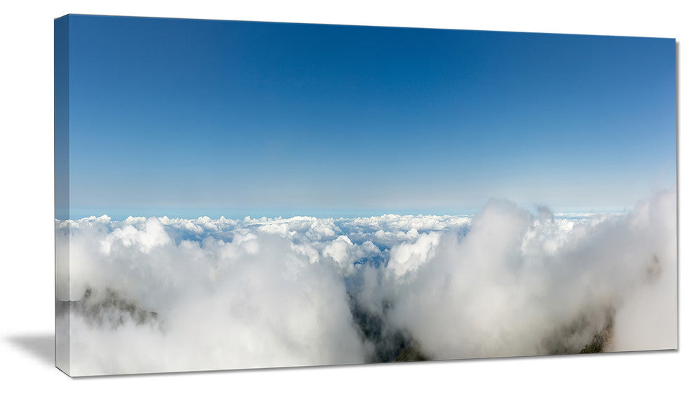 "Bright Blue Sky Above Clouds" Contemporary Landscape Wall Art, 32"x16"