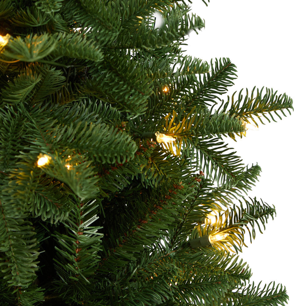 4' South Carolina Spruce Faux Xmas Tree W/ White Warm Lights & Bendable Branches