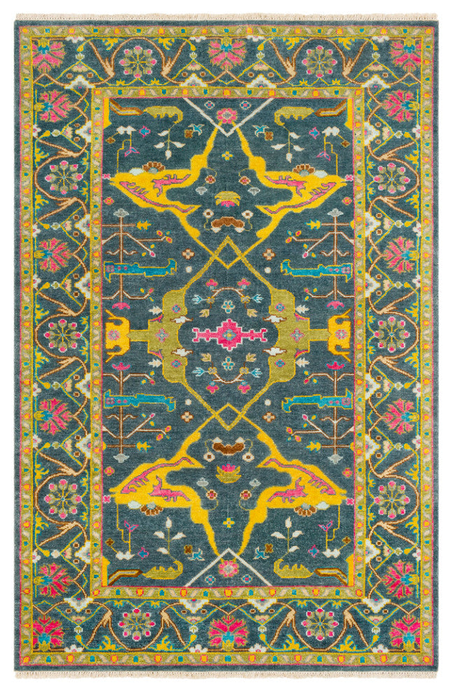 Surya Antique ATQ-1000 Traditional Area Rug, Navy, 2' x 3' Rectangle