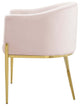 Side Dining Chair, Set of 2, Velvet, Metal, Pink, Modern, Cafe Bistro Restaurant