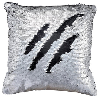 Decorative Mermaid Throw Pillow, Matte Silver/Matte Black, 18"x18"