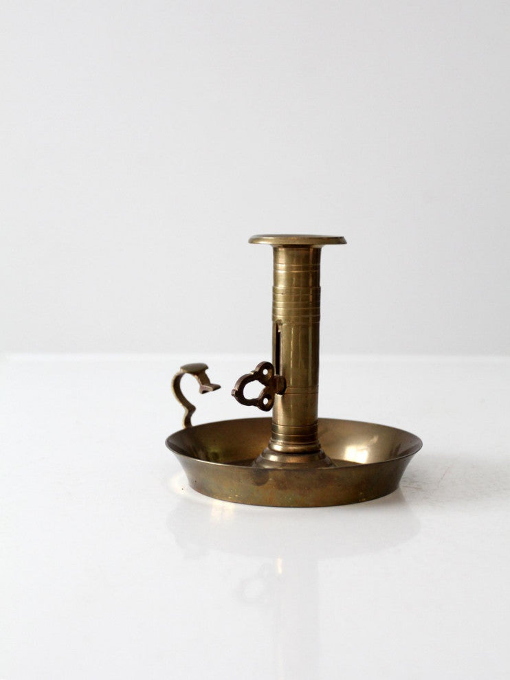 Consigned, Antique Brass Chamberstick
