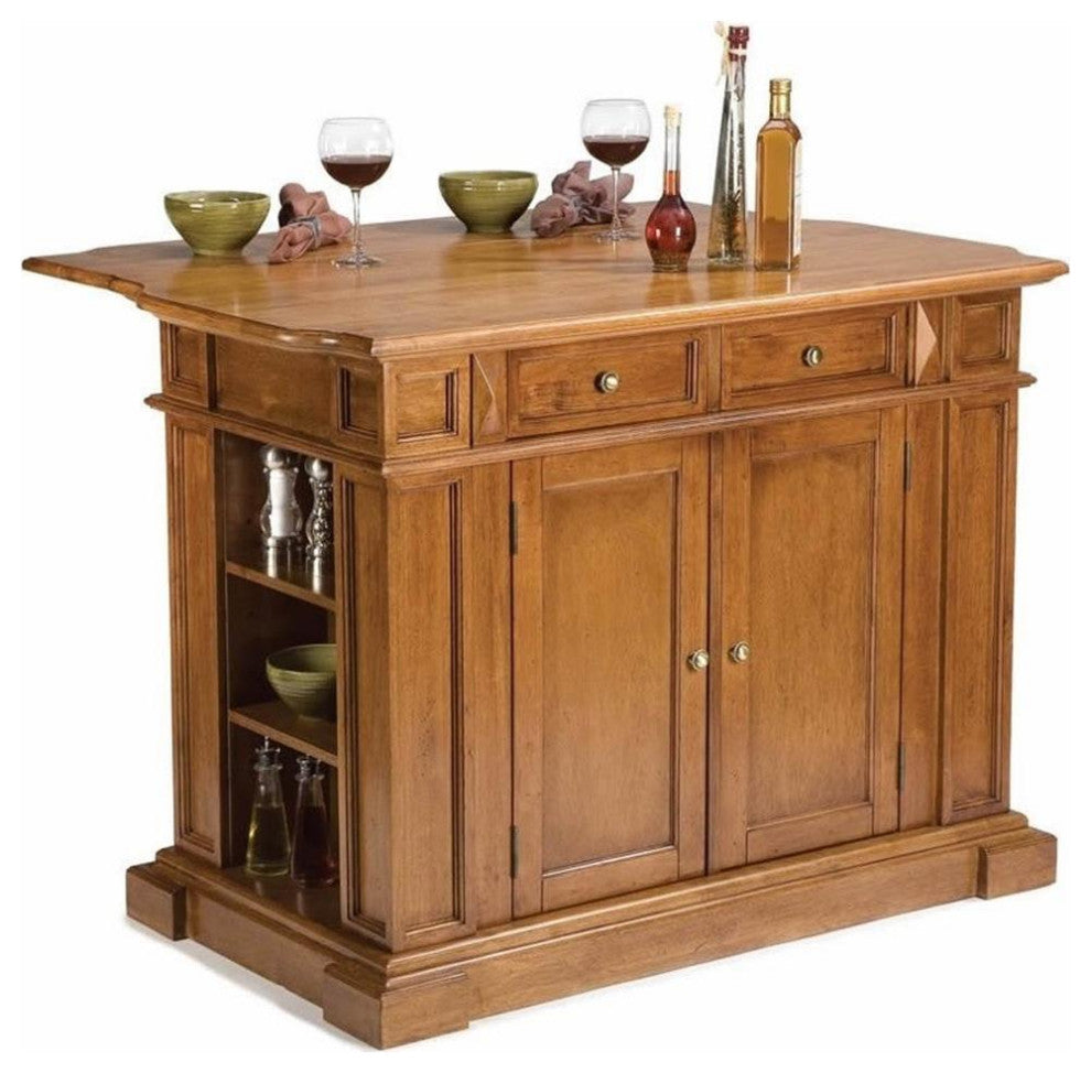 Homestyles Americana Wood Kitchen Island in Brown