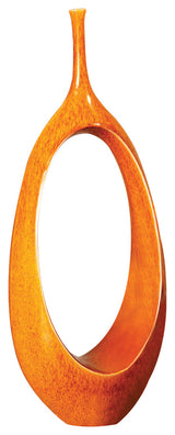 Open Oval Ring Vase, Orange, 5.5"x10"x22"