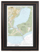 Nautical CHart, Sabine Pass and Lake, Framed