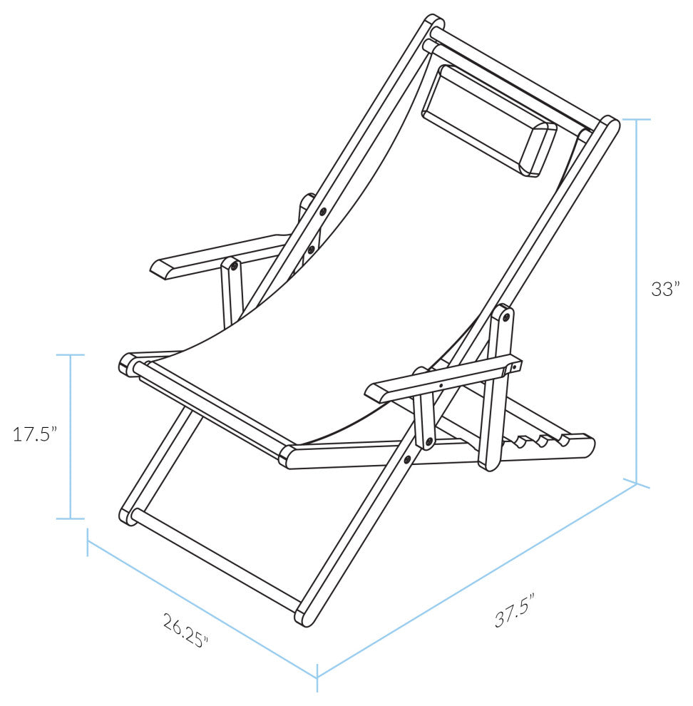 0Sling Chair Natural Frame-Red Canvas