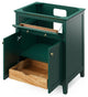 Chatham Traditional 30" Forest Green Single Sink Vanity, Black Granite Vanity To