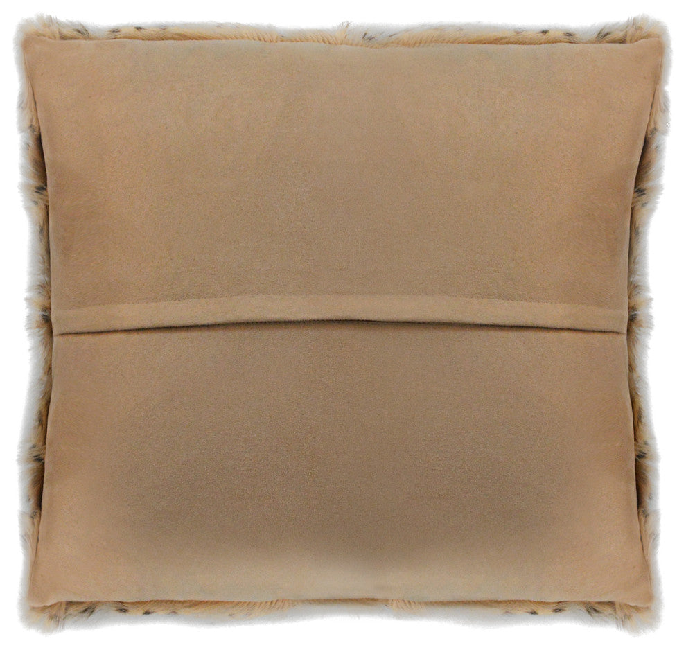 Contemporary Spotted Goat Fur Pillow Cream - White