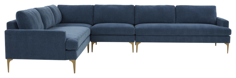 Serena Blue Velvet Large L-Sectional
