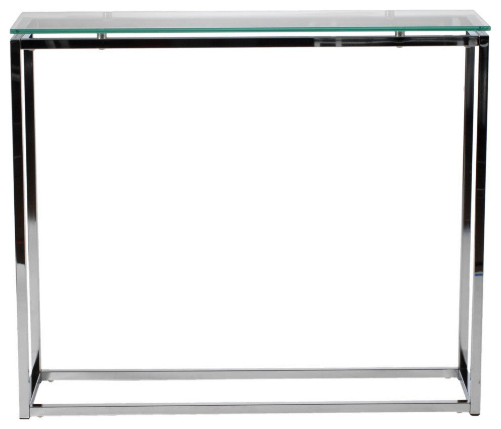 Sandor Console Table, Clear Glass/Chrome