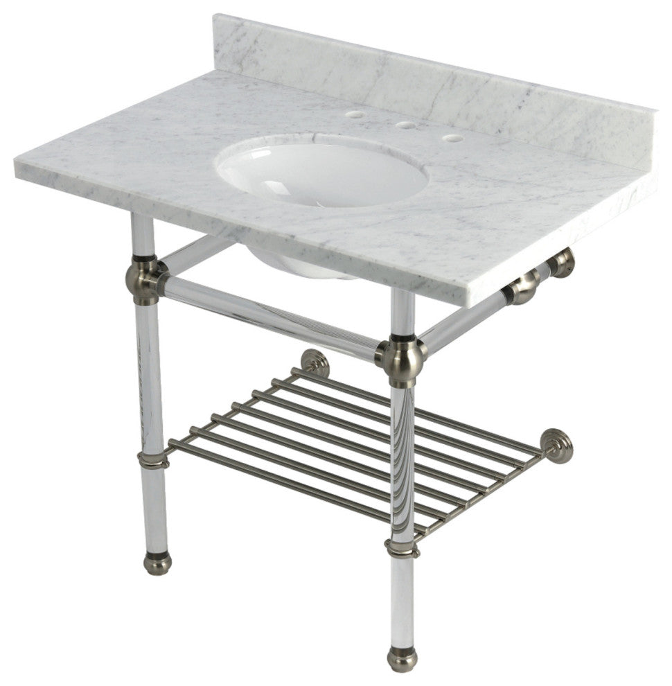 KVPB3630MAB8 36" Console Sink with Acrylic Legs (8", 3 Hole)