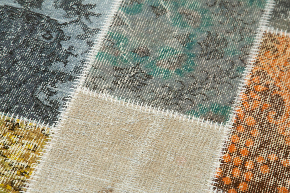 Rug N Carpet - Handwoven Oriental 3' 0" x 9' 10" Antique Patchwork Runner Rug