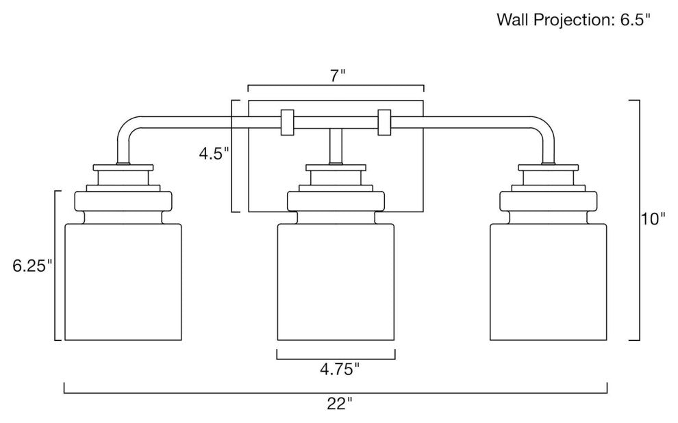 Kira Home Orson 22" Farmhouse / Bathroom Light, Cylinder Glass Shades, Smoked