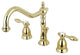 Kingston Brass Widespread Bathroom Faucet With Brass Pop-Up, Polished Brass