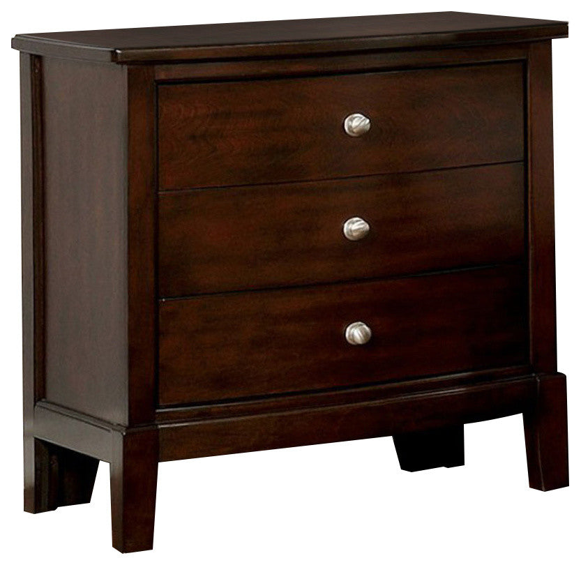 Ferrero Transitional Style Night Stand , Brown Cherry