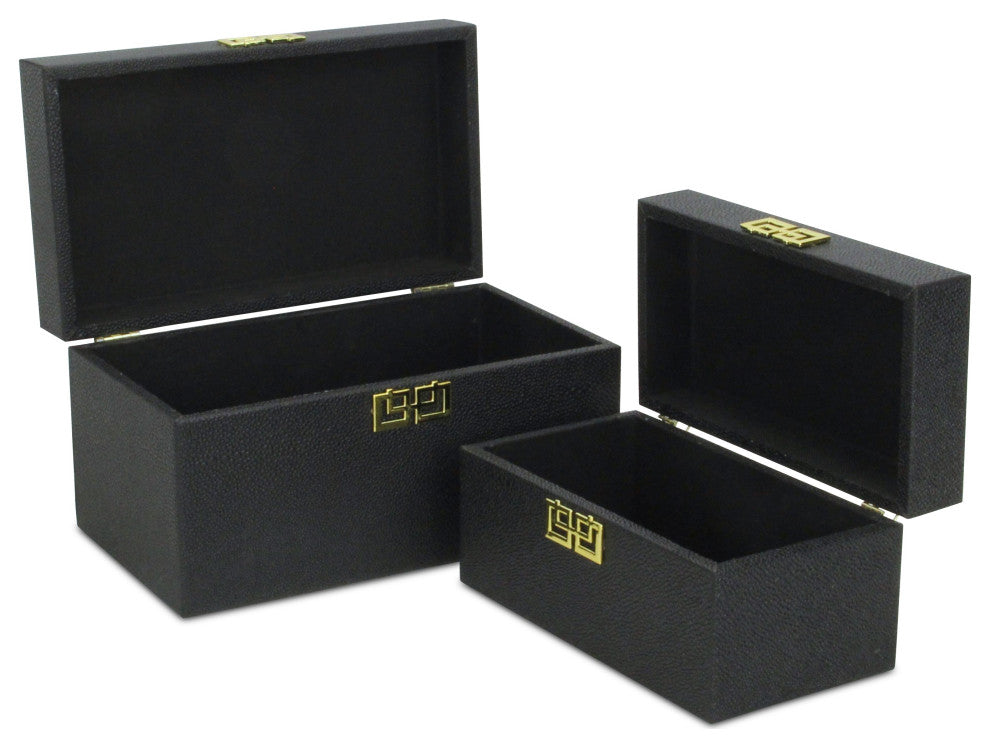 Midnight Charm Keepsake Boxes, Set of 2, Black