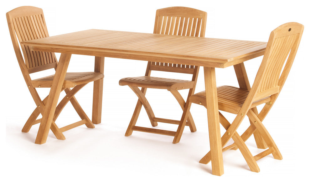 Teak Dining Table Cordele - Rectangular 63 x 36" (160 x 90 cm)