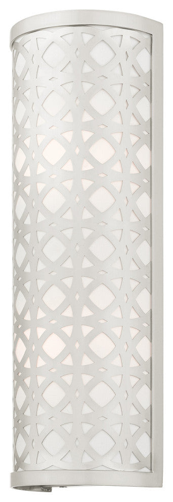 Brushed Nickel Fretwork, Ornamental, Transitional, Sophisticated Sconce