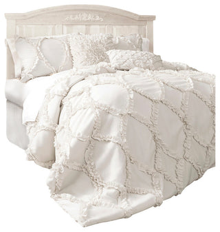 Avon 3-Piece Comforter Set, White, Queen