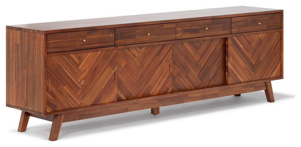 Herringbone High TV Stand, Walnut