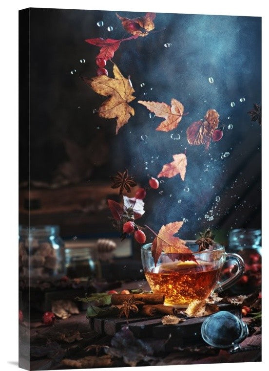 "Briar Tea With Autumn Swirl" Stretched Canvas Giclee by Dina Belenko, 12x18"