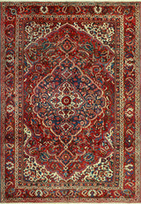Fine Vintage Distressed Marly Red/Ivory Rug, 8'2 x 12'0