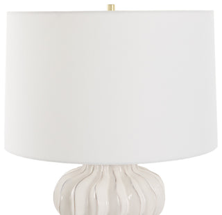 Uttermost Wrenley Ridged White Table Lamp