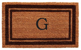 Brown Border 18"x30" Monogram Doormat, Letter G