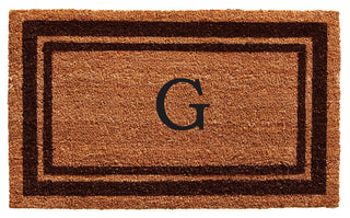 Brown Border 18"x30" Monogram Doormat, Letter G
