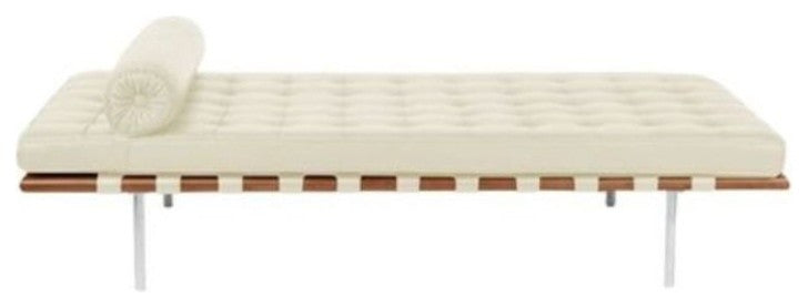 Classic Romano Top Grain Italian Leather Daybed 72", Petite, Ivory Leather