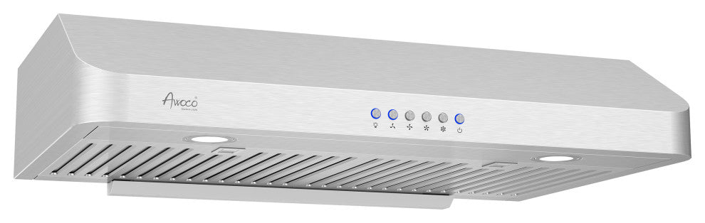 Awoco Rectangle Vent Range Hood With Stainless Steel Cabinets, 30"