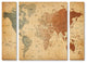 Michael Tompsett ''Time Zones World Map'' Multi Panel Art Set, 32"x24"