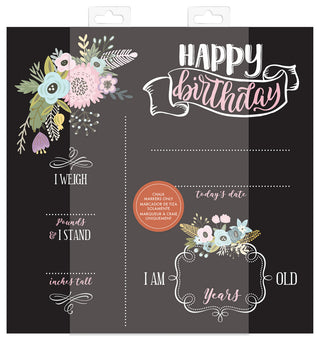 Floral Birthday Chalkboard